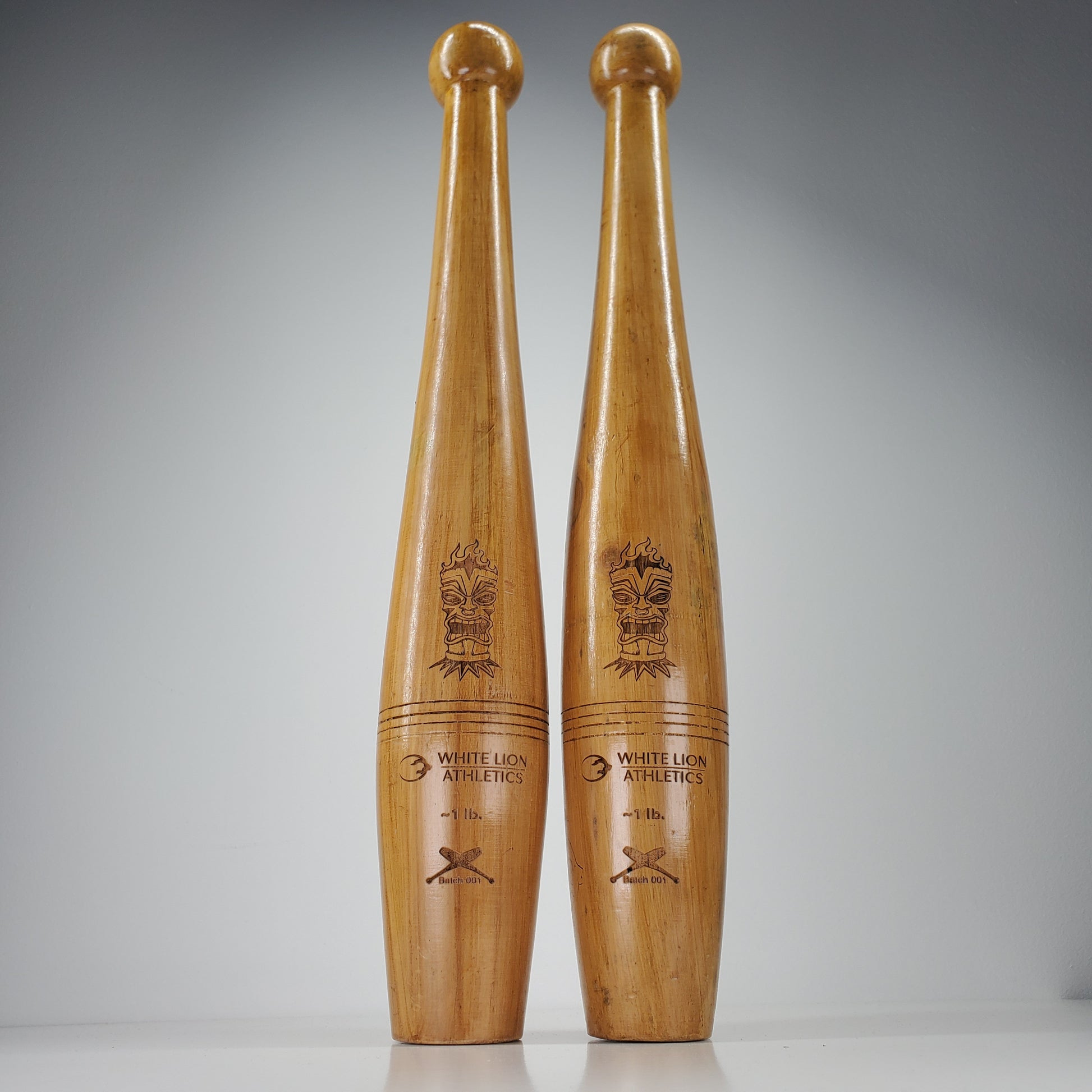 1lb Indian Clubs- Solid Wood | Hand Crafted Indian Clubs - White Lion Athletics